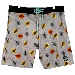 Super Brand Men's Swim‎ Shorts with Stingray Print Sz 36